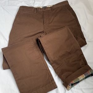 J Crew NWT Flannel Lined Chinos
